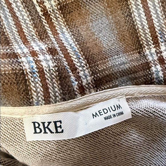 BKE Brown and Cream Plaid Jacket - Picture 3 of 3